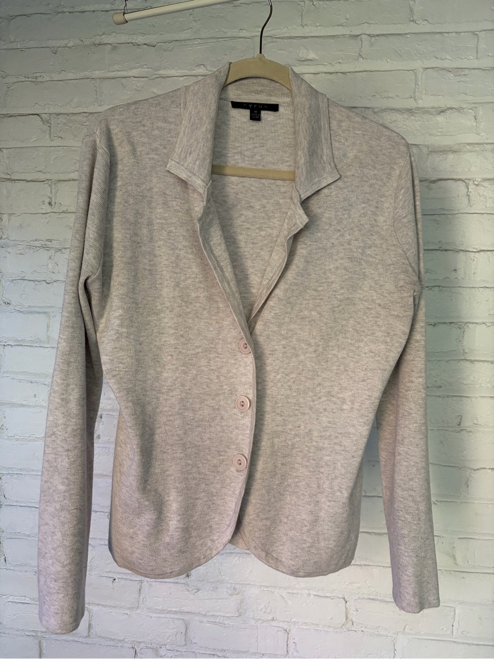 CYRUS Women's Light Gray Button Front Cardigan Jacket - Picture 5 of 5